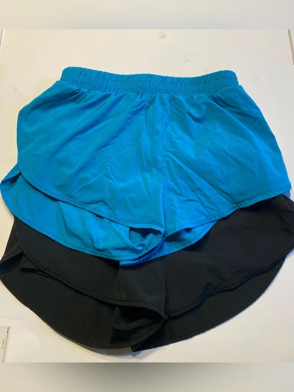 Women’s Shein Aqua and Black Layered Active Shorts - Picture 1 of 9